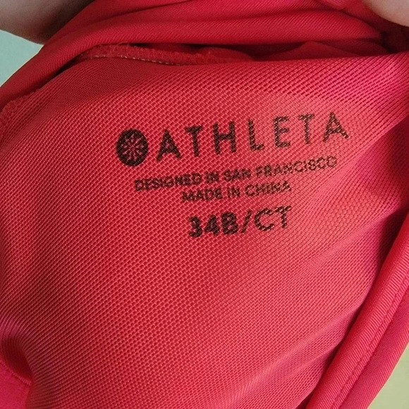 Athleta Tankini Top Halter Red Orange 34B/C Tall - Picture 4 of 8